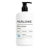 MARLOWE. No. 103 Mens Body Wash 16 oz, Energizing and Refreshing with Moisturizing Natural Willow Bark & Green Tea Extracts, Fresh Pine & Agarwood Scent