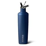BrüMate ReHydration - 100% Leakproof 25oz Insulated Water Bottle with Straw - Stainless Steel Water Canteen (Matte Navy)