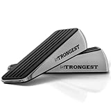 Strongest Door Stopper, Heavy Duty Door Stop Wedge Made of Premium Quality Zinc and Rubber Suits Any Door, Any Floor, Set of 2 Plus Self-Adhesive Wall Protectors