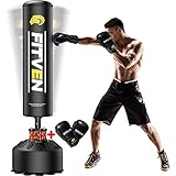 FITVEN Freestanding Punching Bag 70''-190lbs with Boxing Gloves Heavy Boxing Bag with Suction Cup Base for Adult Youth Kids - Men Stand Kickboxing Bag for Home Office