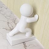 Cute Door Stopper, Decorative Door Stop, Protects Your Floors, White 1 Pack (Patented)