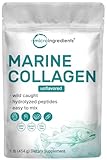 Micro Ingredients Marine Collagen Peptides, 1lb (37 Servings) | Wild Caught Fish Source | Hydrolyzed Peptides for High Absorption | Unflavored, Keto & Pescatarian Friendly | Easy to Mix, Non-GMO