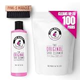 Pink Miracle Shoe Cleaner Kit 8oz Bottle Fabric Cleaner For Leather, Whites, and Nubuck Sneakers