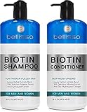 Biotin Shampoo and Conditioner Set - Sulfate and Paraben Free Treatment for Men and Women - Hair Thickening Volumizing Products to Help Boost Thinning Hair with Added Keratin