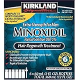 6 Months Kirkland Minoxidil 5% Extra Strength Hair Loss Regrowth Treatment Men, 12 Fl Oz (Pack of 6)