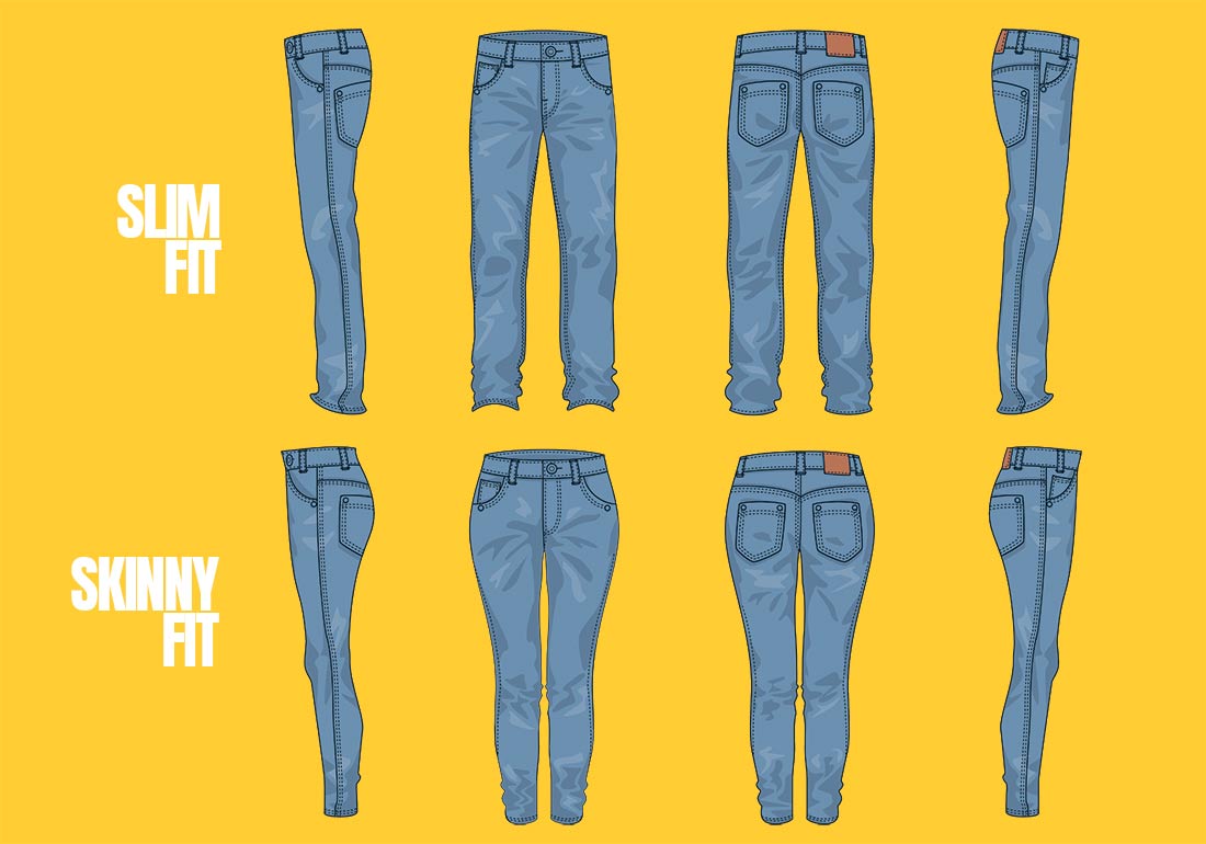 slim fit and skinny fit jeans