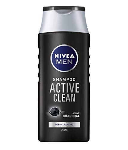 Nivea Men Shampooing Active Clean (250 ml) pour homme au charbon actif...