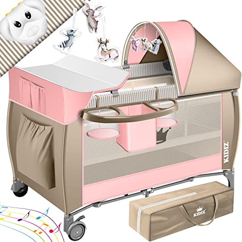 KIDIZ® Lit pour bébé | Lit de voyage 3 en 1 | Set de lit pour...