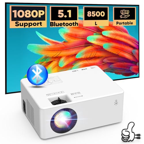 Mini Projecteur Bluetooth, AKATUO Vidéoprojecteur 1080P Full HD...