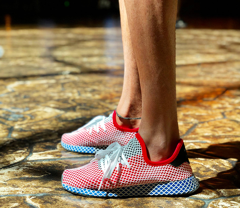 adidas deerupt with jeans